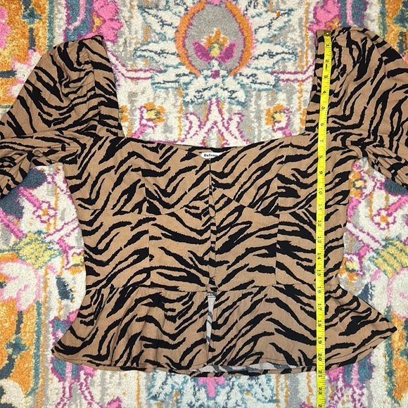 Reformation Dallas Bustier Top in Rajah Animal Print New Size 10 - Picture 10 of 11